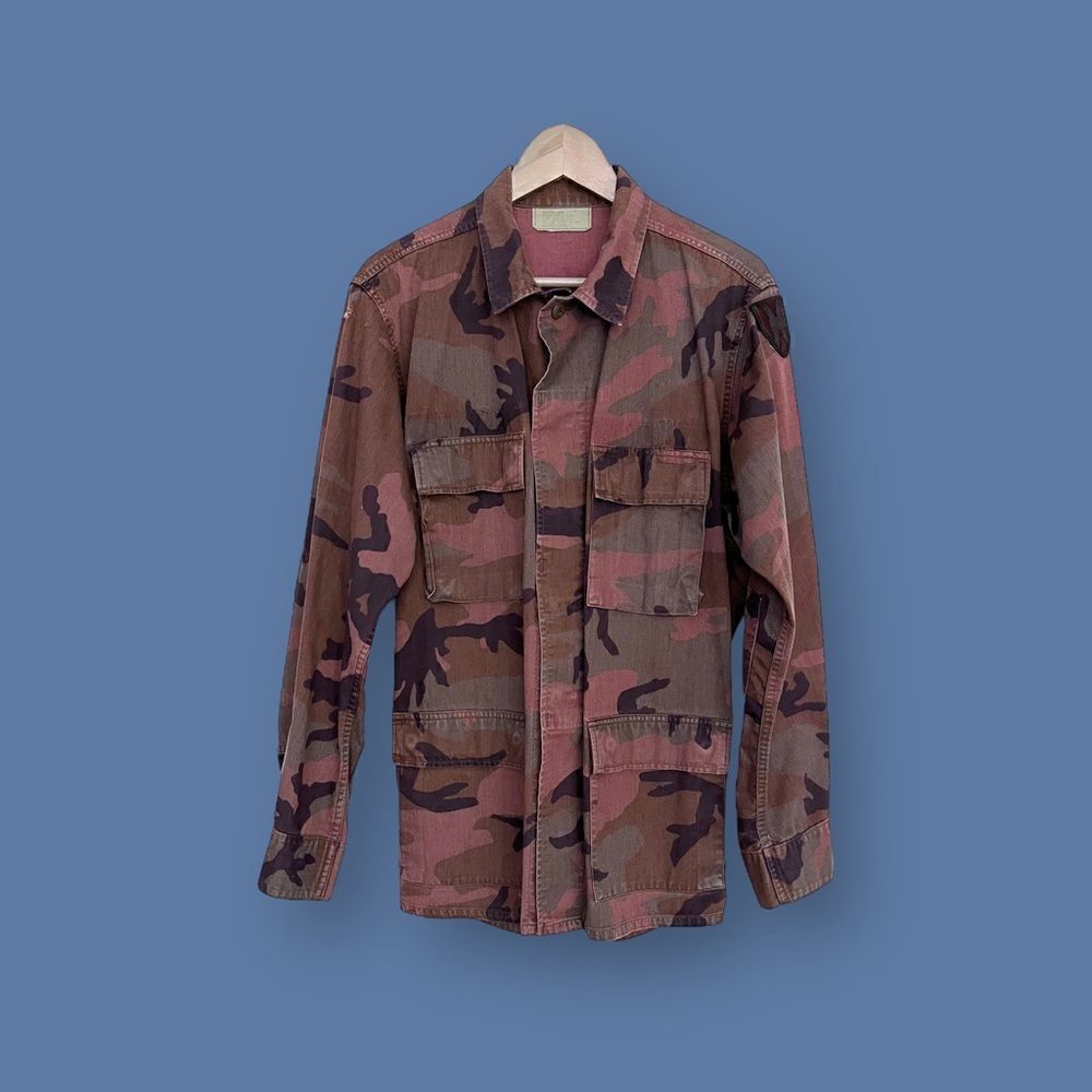 VINTAGE renewal woodland camouflage coat size M (long)